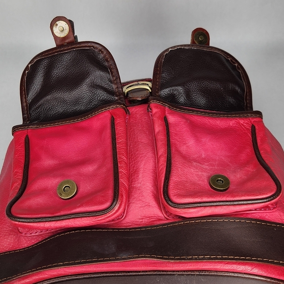 Stunning Pink Leather Backpack Made in Italy - Picture 5 of 7